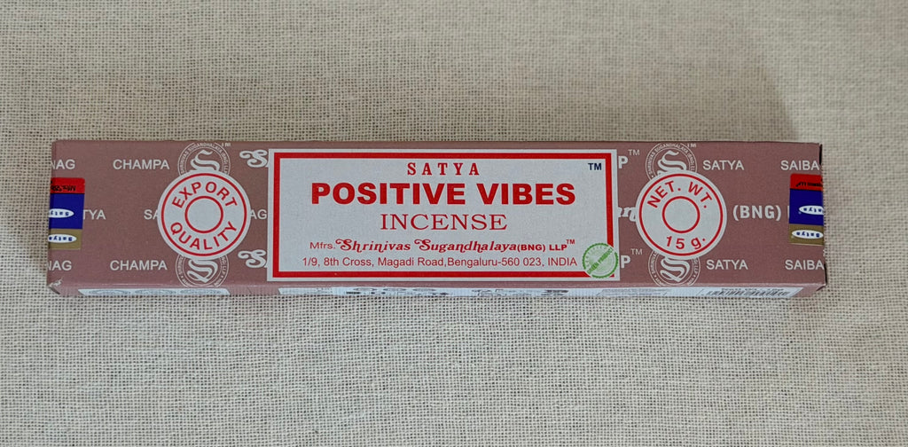 Satya wierookstokjes, productverpakking van 15 gram Positive Vibes
