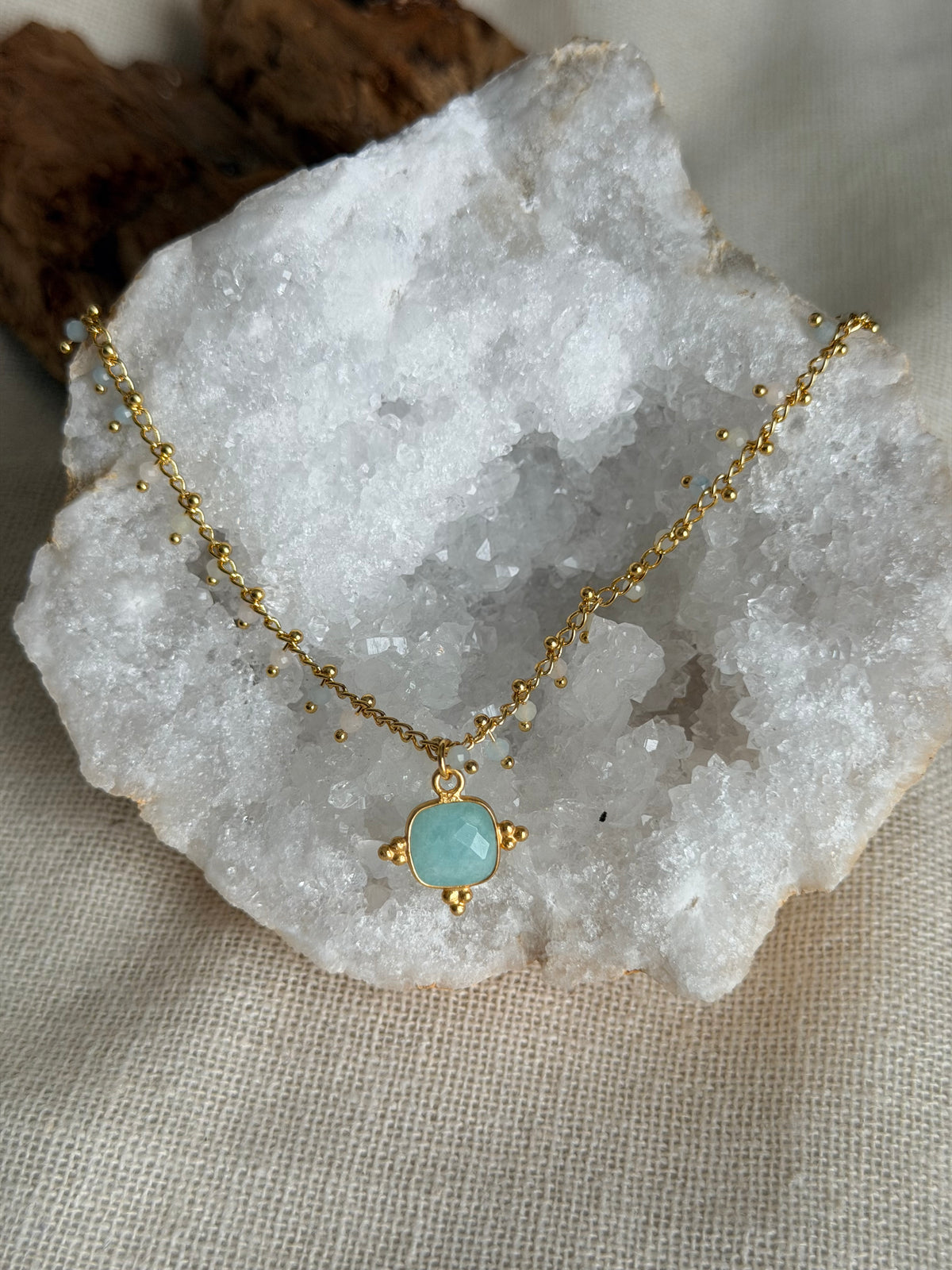 Indy-ketting met natuurlijke amazoniet