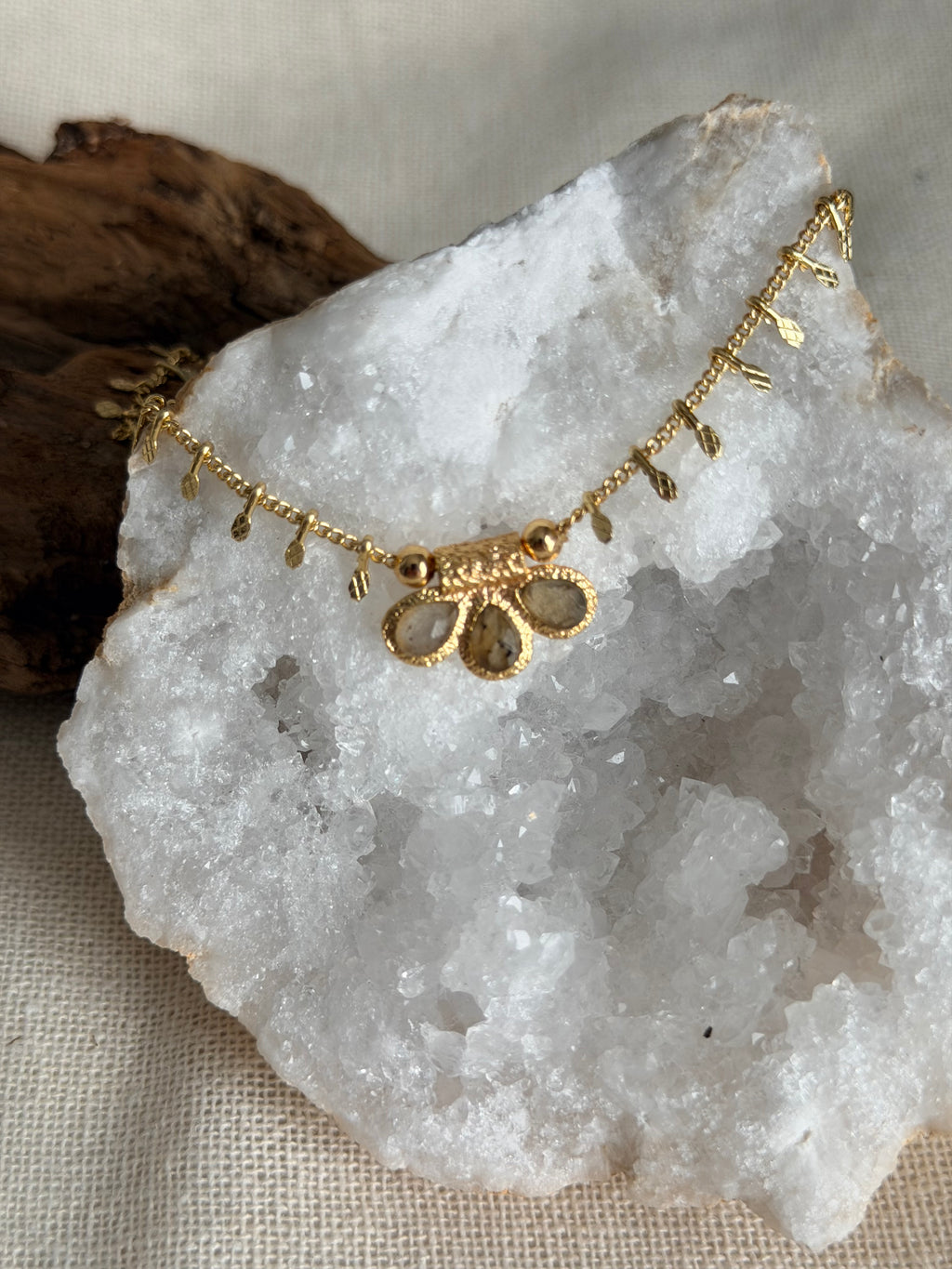 Dala-ketting met natuurlijke labradoriet