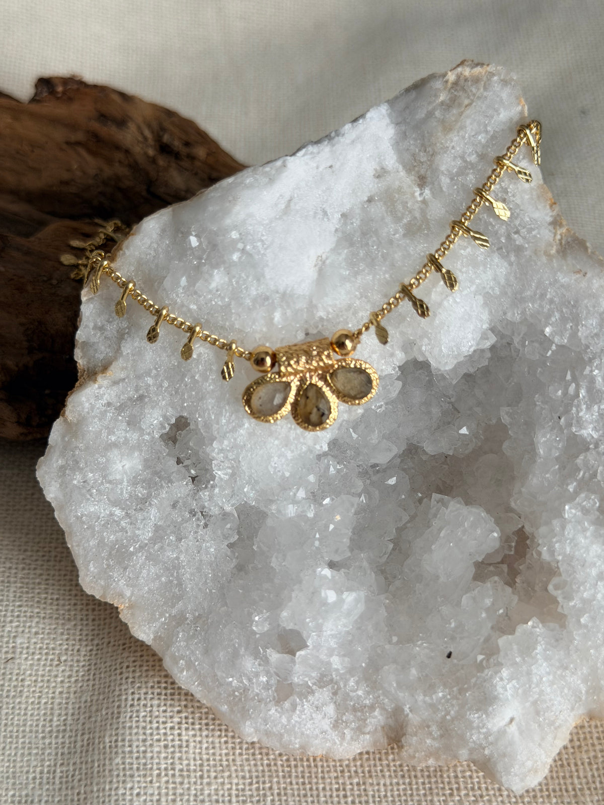 Dala-ketting met natuurlijke labradoriet