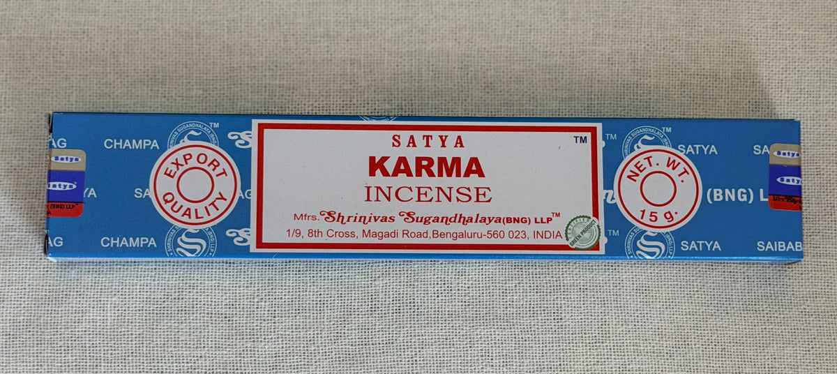 Satya wierookstokjes, productverpakking van 15 gram Karma
