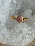 Verstelbare ring met roze toermalijn