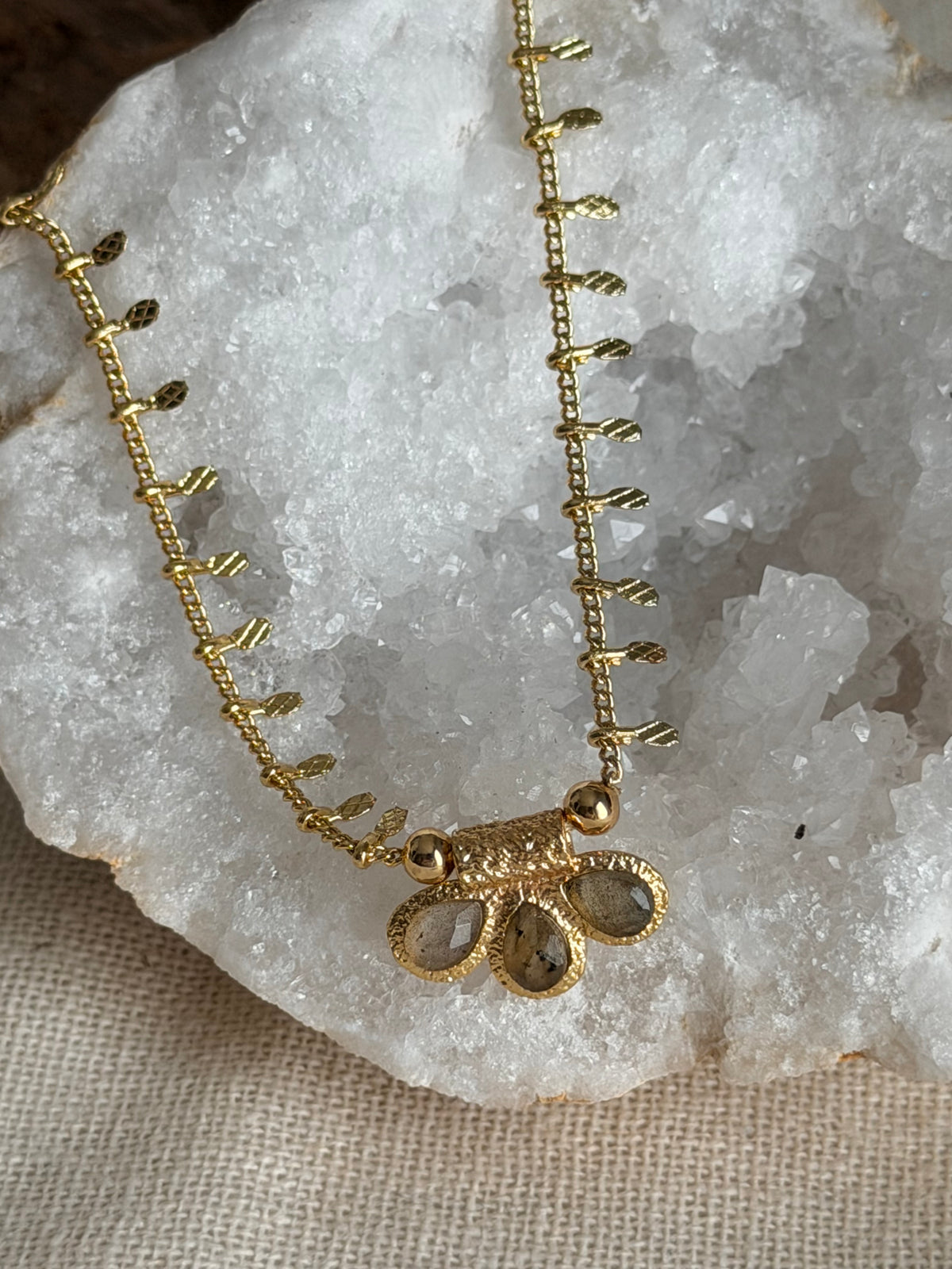 Dala-ketting met natuurlijke labradoriet