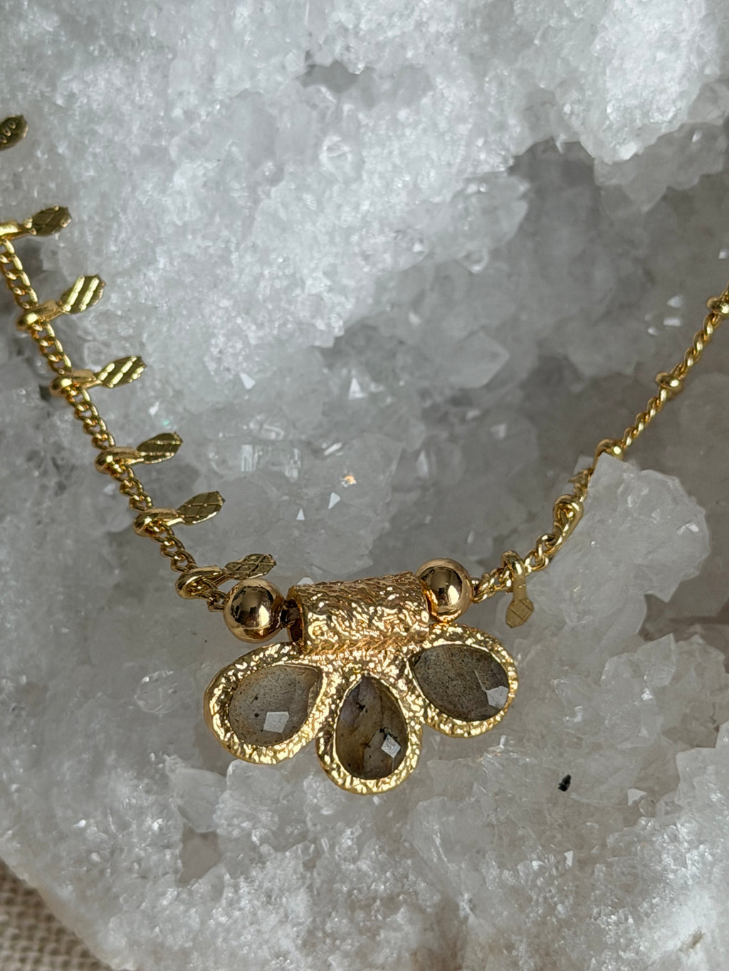 Dala-ketting met natuurlijke labradoriet