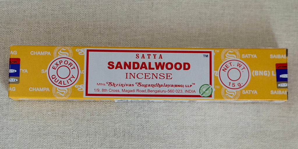 Satya wierookstokjes, productverpakking van 15 gram Sandalwood