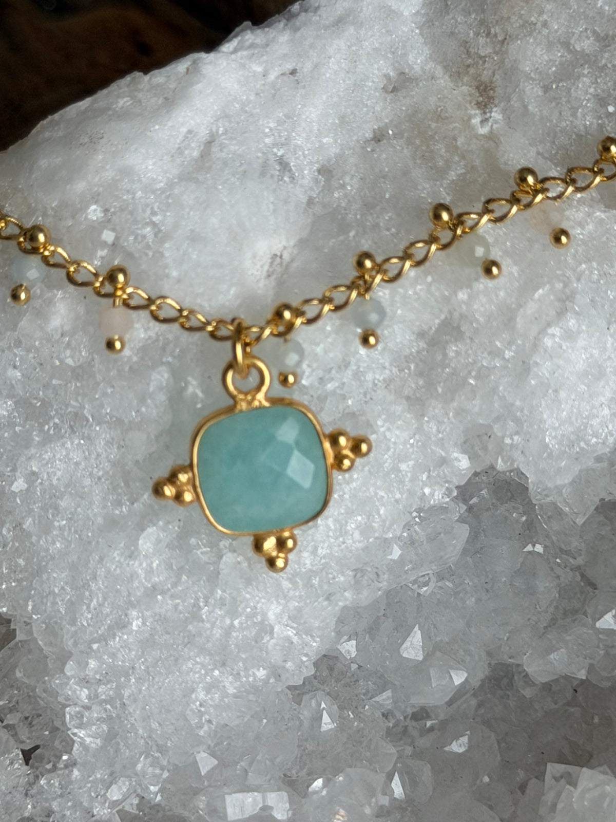 Indy-ketting met natuurlijke amazoniet
