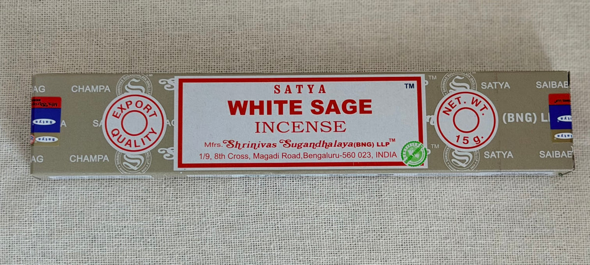 Satya wierookstokjes, productverpakking van 15 gram White Sage