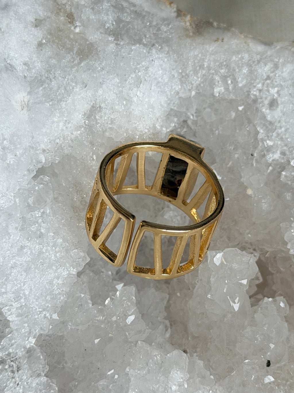 French Baguette-ring met Desert Drusy