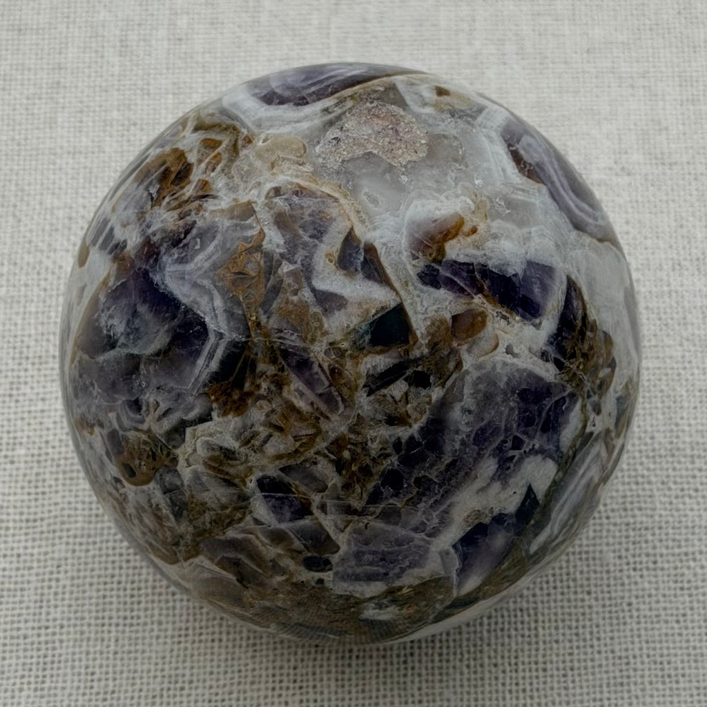 Droomamethist / Chevron Amethist Bol – Uniek exemplaar