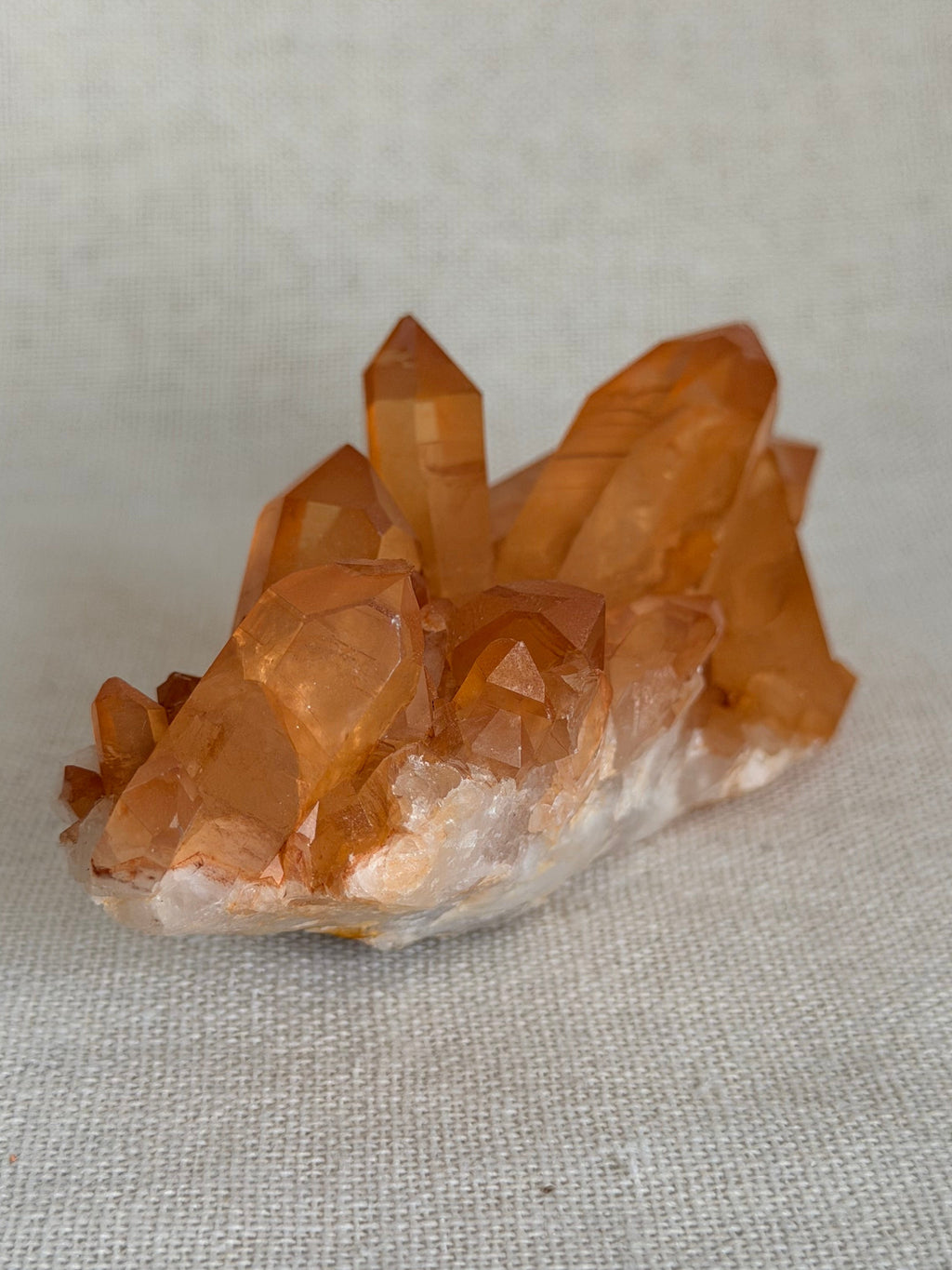 Tangerine Kwarts Cluster uit Brazilië – Uniek exemplaar