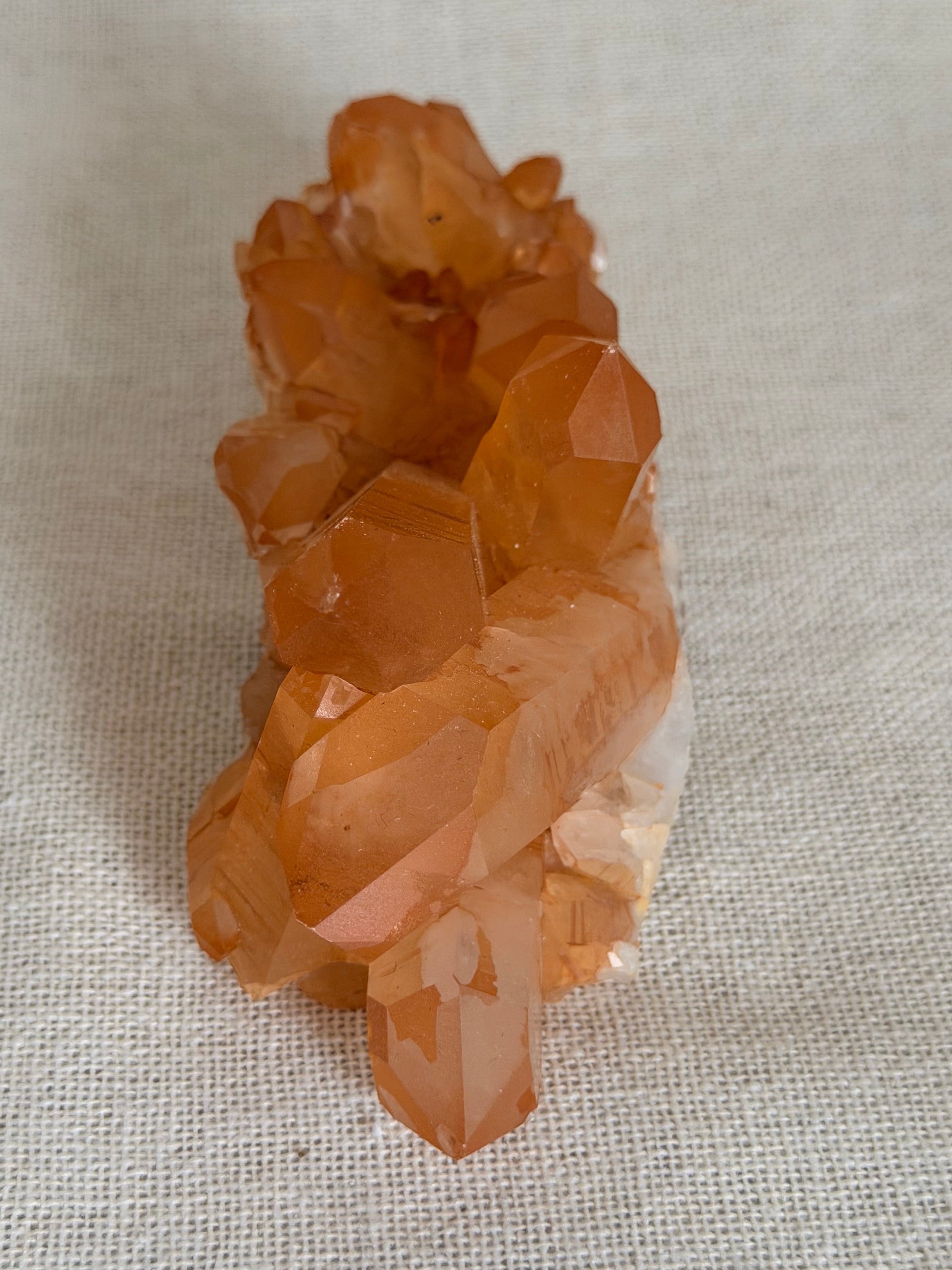 Tangerine Kwarts Cluster uit Brazilië – Uniek exemplaar