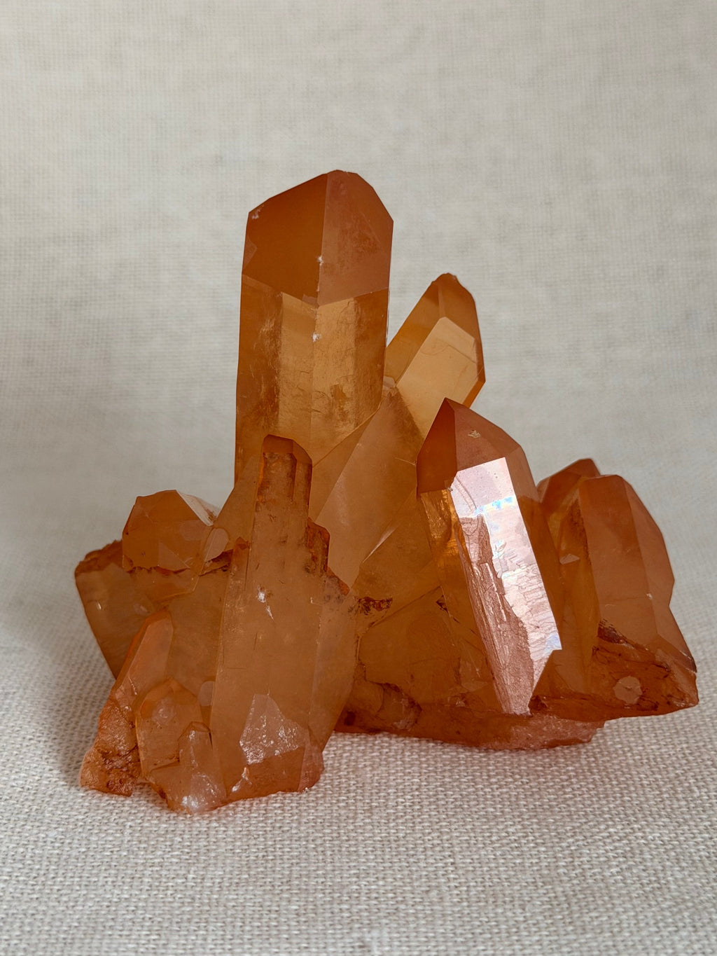 Tangerine Kwarts Cluster uit Brazilië – Uniek exemplaar