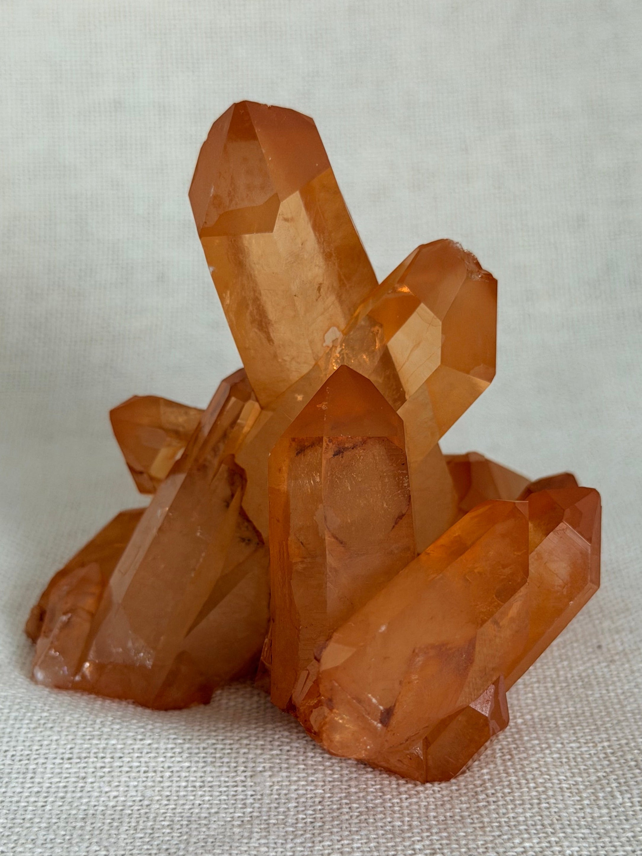 Tangerine Kwarts Cluster uit Brazilië – Uniek exemplaar