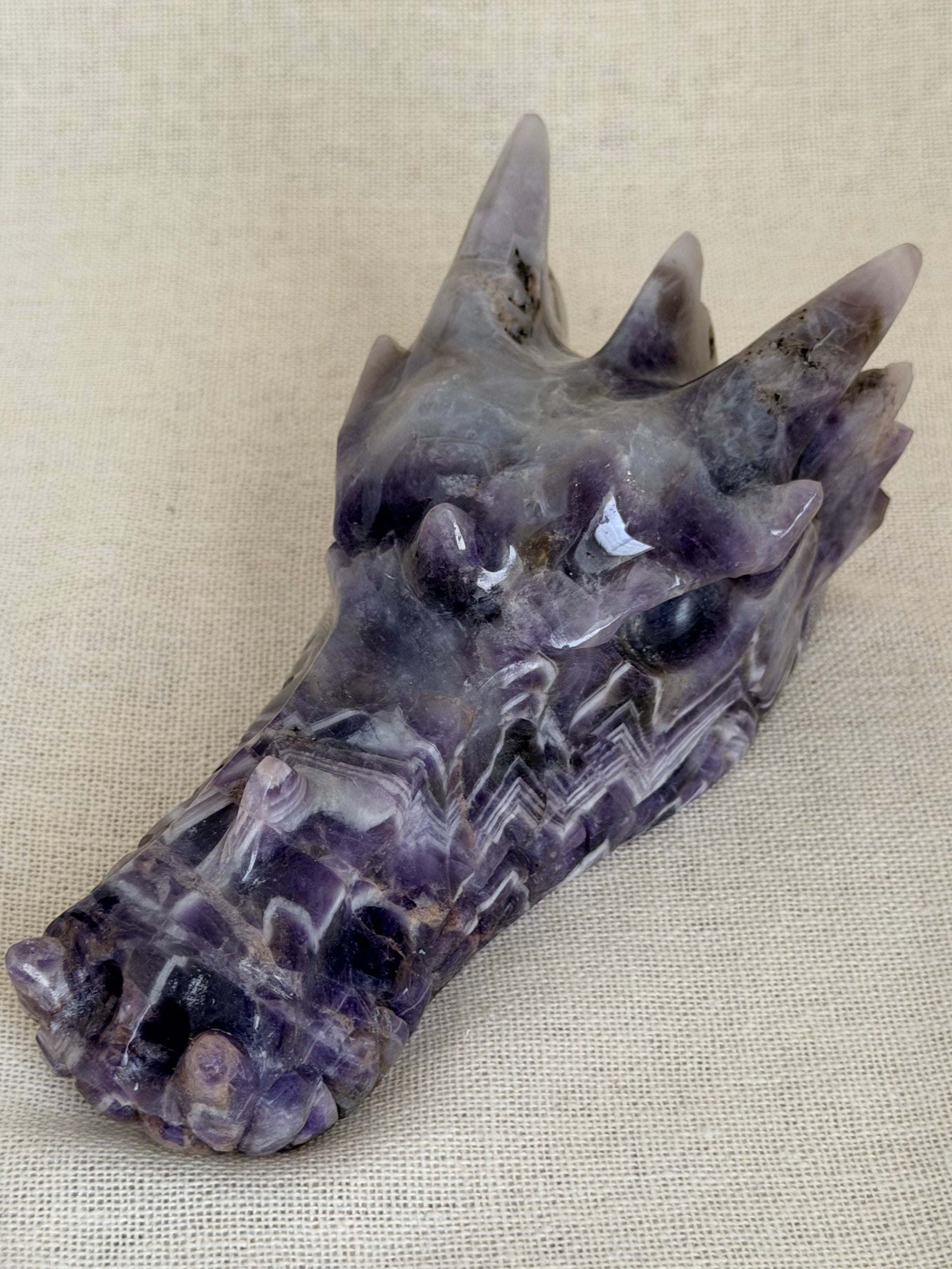 Chevron Droomamethist Drakenkop – Uniek exemplaar